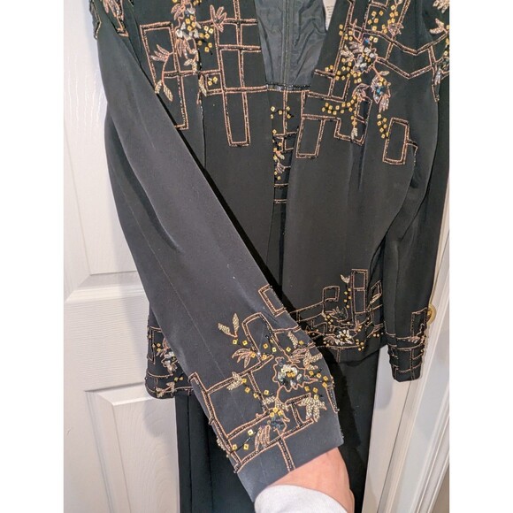 Demetrios Evening Gown Size 22 Black Beaded Dress And Blazer - Picture 6 of 8